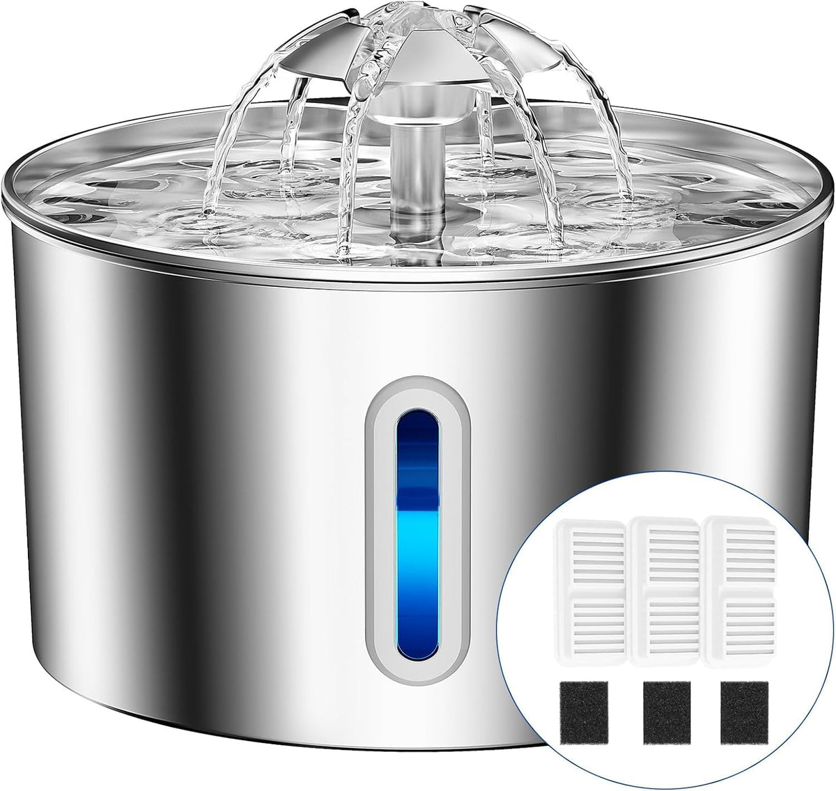 BalimoPet fontaine eau chat acier inox 2,2 L – hydratation durable pour votre compagnon.