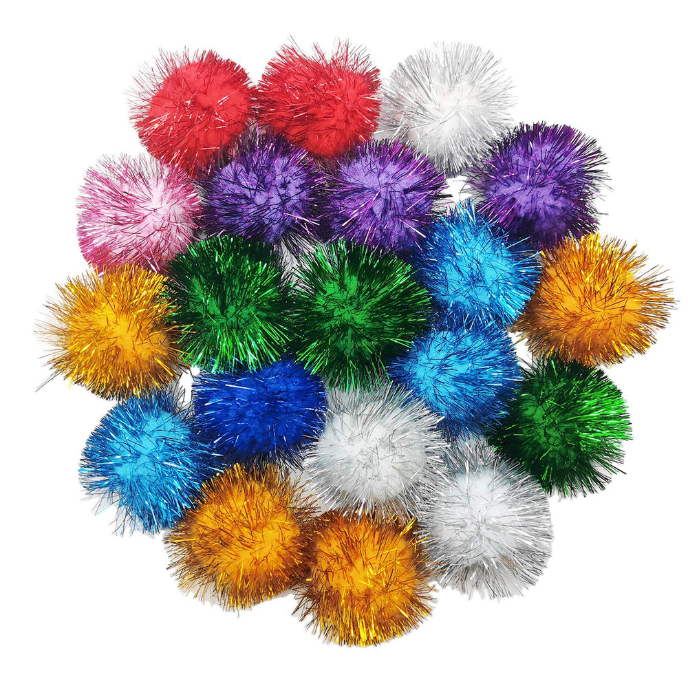 BallHull boules tinsel arc-en-ciel de 2 po, idéale pour stimuler le jeu chez le chat.