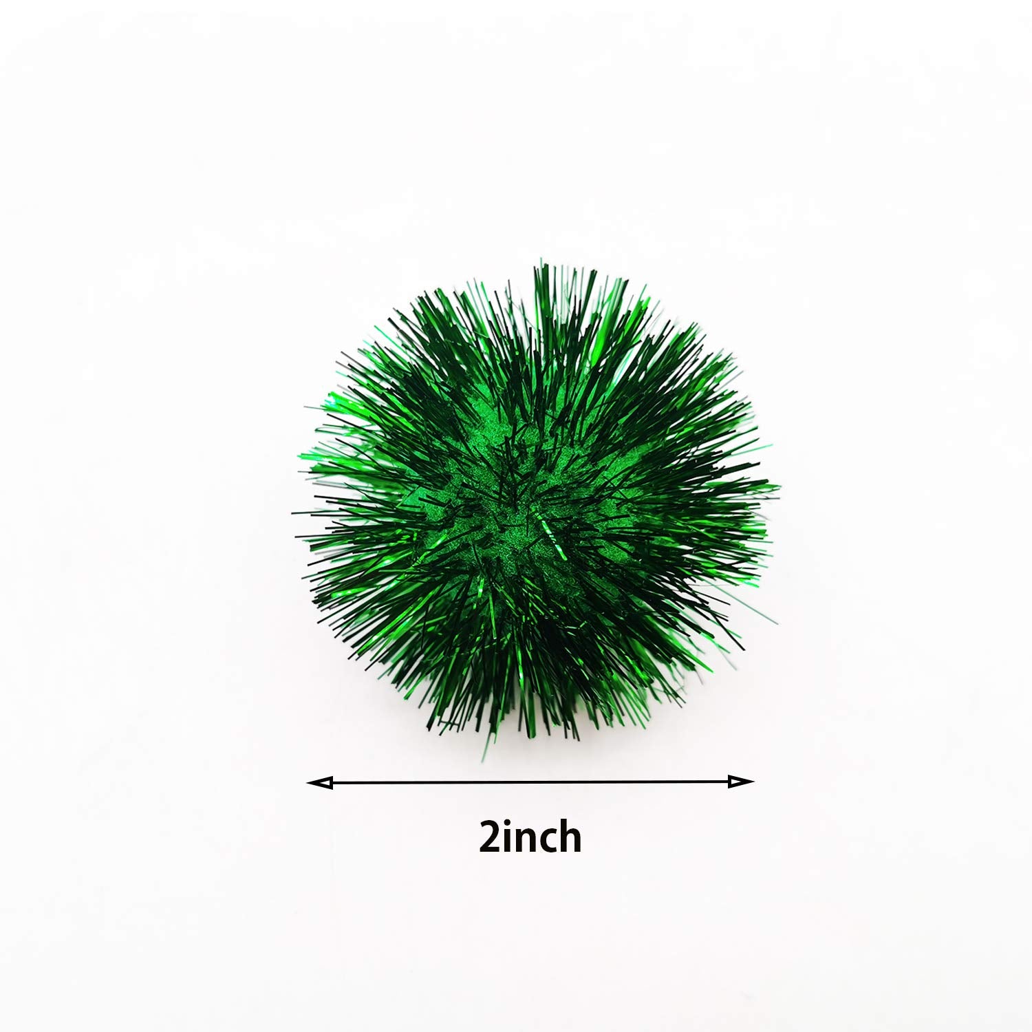 BallHull pompons tinsel bleu de 2 po, parfaits pour les jeux interactifs.