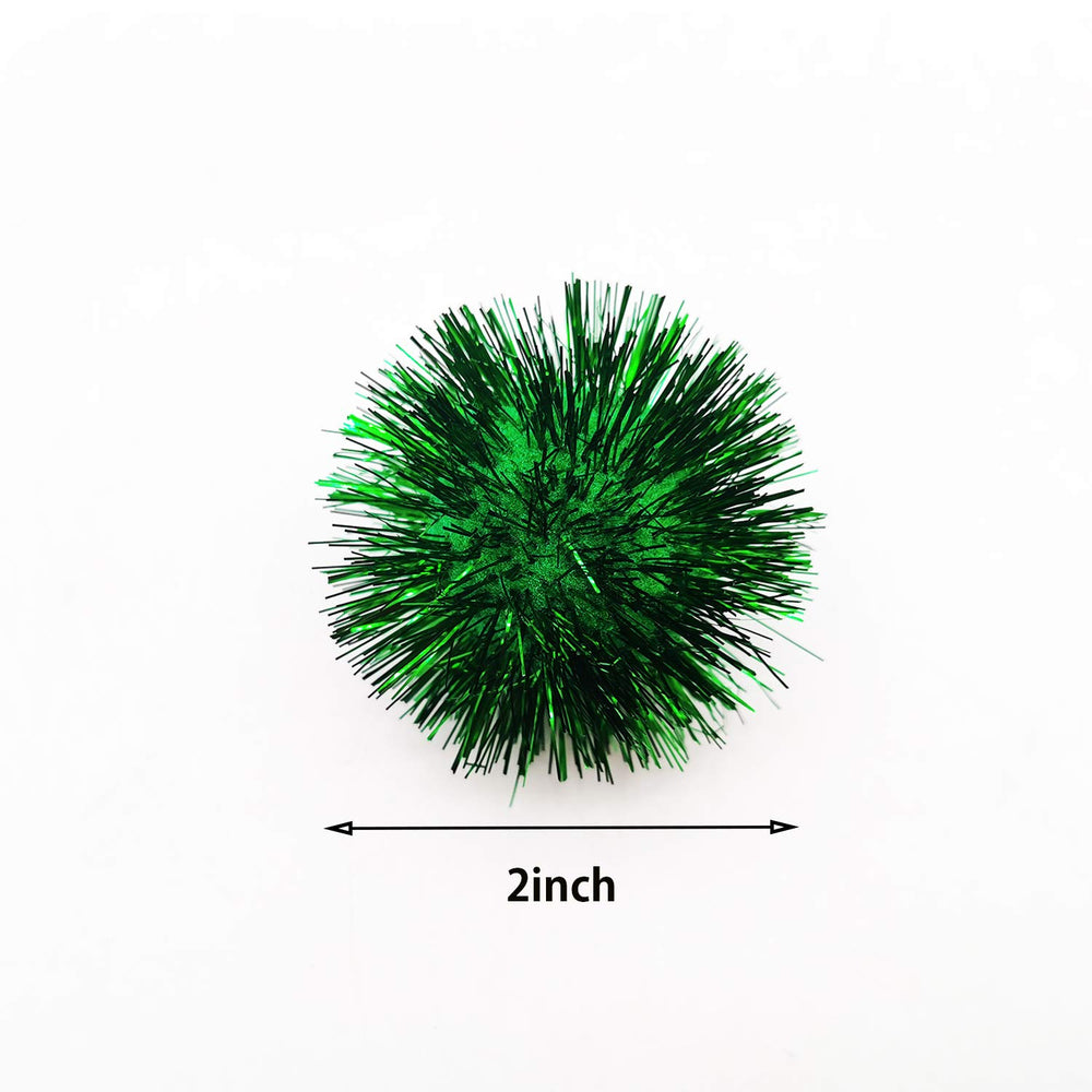 BallHull pompons tinsel bleu de 2 po, parfaits pour les jeux interactifs.
