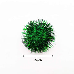BallHull pompons tinsel bleu de 2 po, parfaits pour les jeux interactifs.