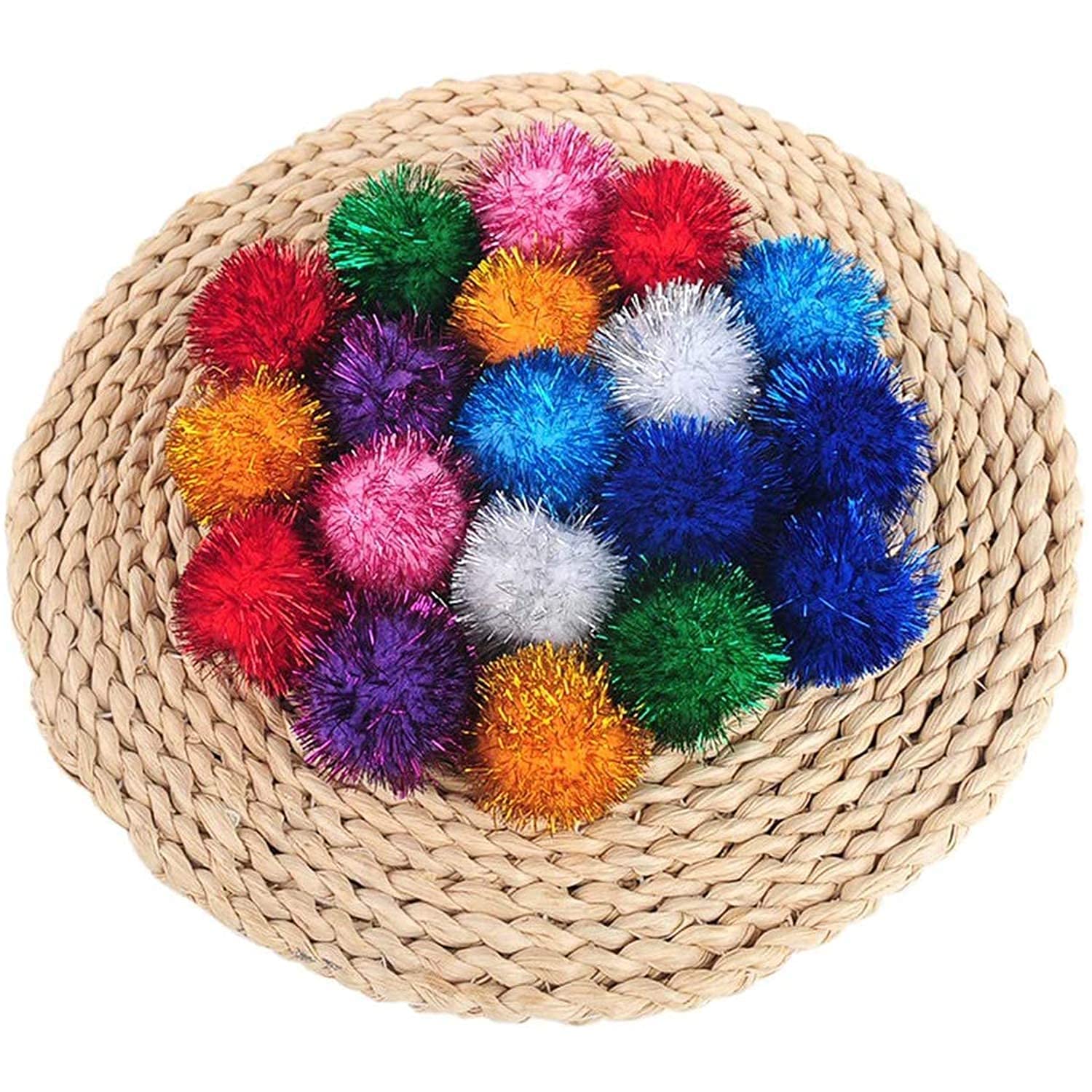 BallHull pompons tinsel violet de 2 po, colorés et ludiques pour le jeu.