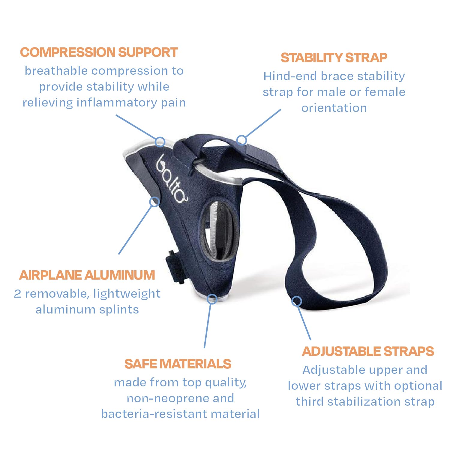 Balto Jump: soutien-genou chien ACL ajustable pour port quotidien.