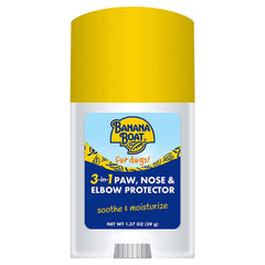 Banana Boat 3-en-1 Sun Balm pour chiens – emballage clair prêt à l'emploi.