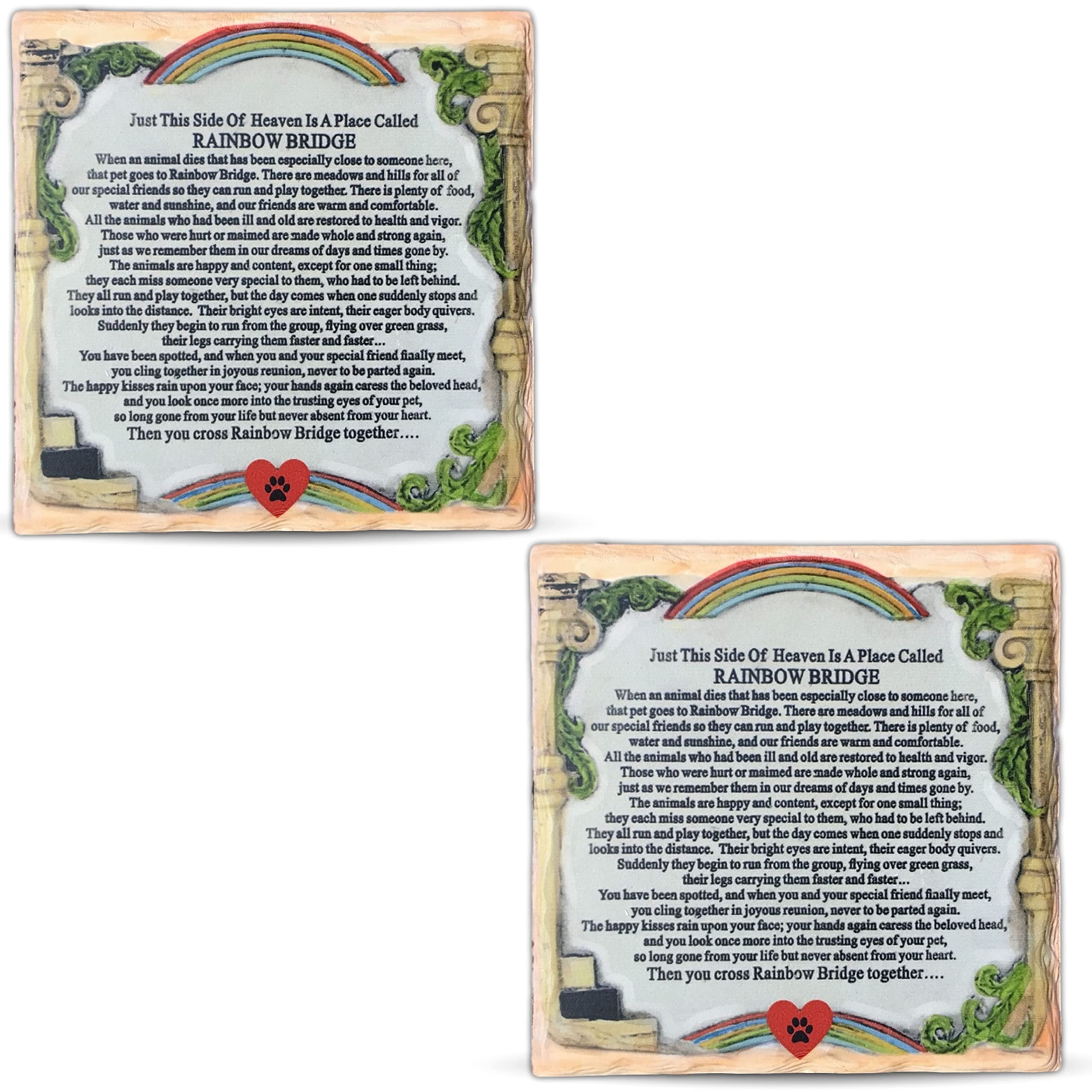 BANBERRY DESIGNS plaques arc-en-ciel animaux – ensemble 2, mémoire durable pour votre compagnon bien-aimé.