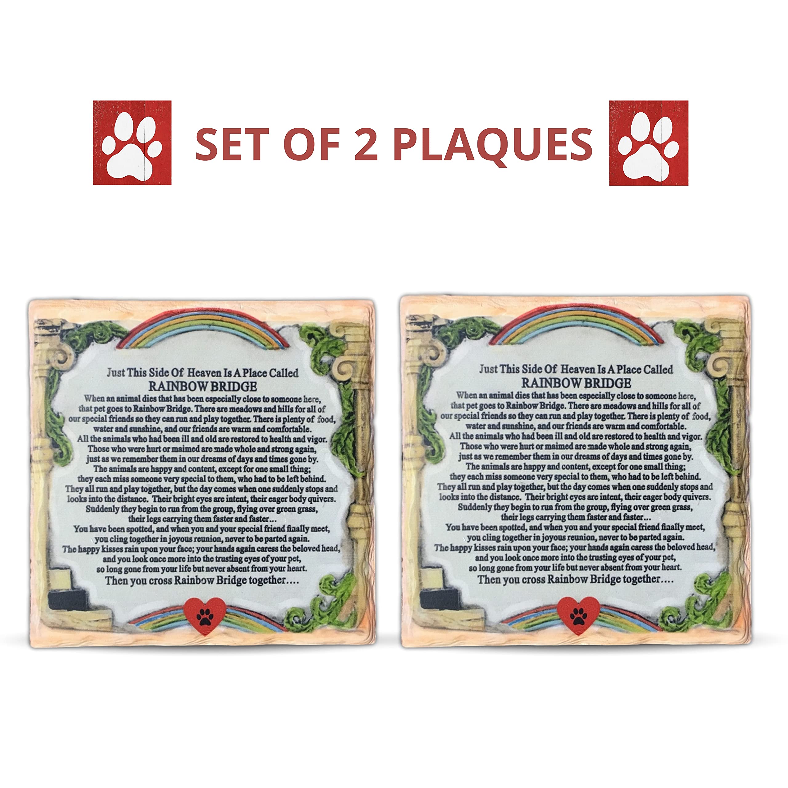 BANBERRY DESIGNS plaques arc-en-ciel animaux – ensemble 2, pour afficher vos souvenirs.