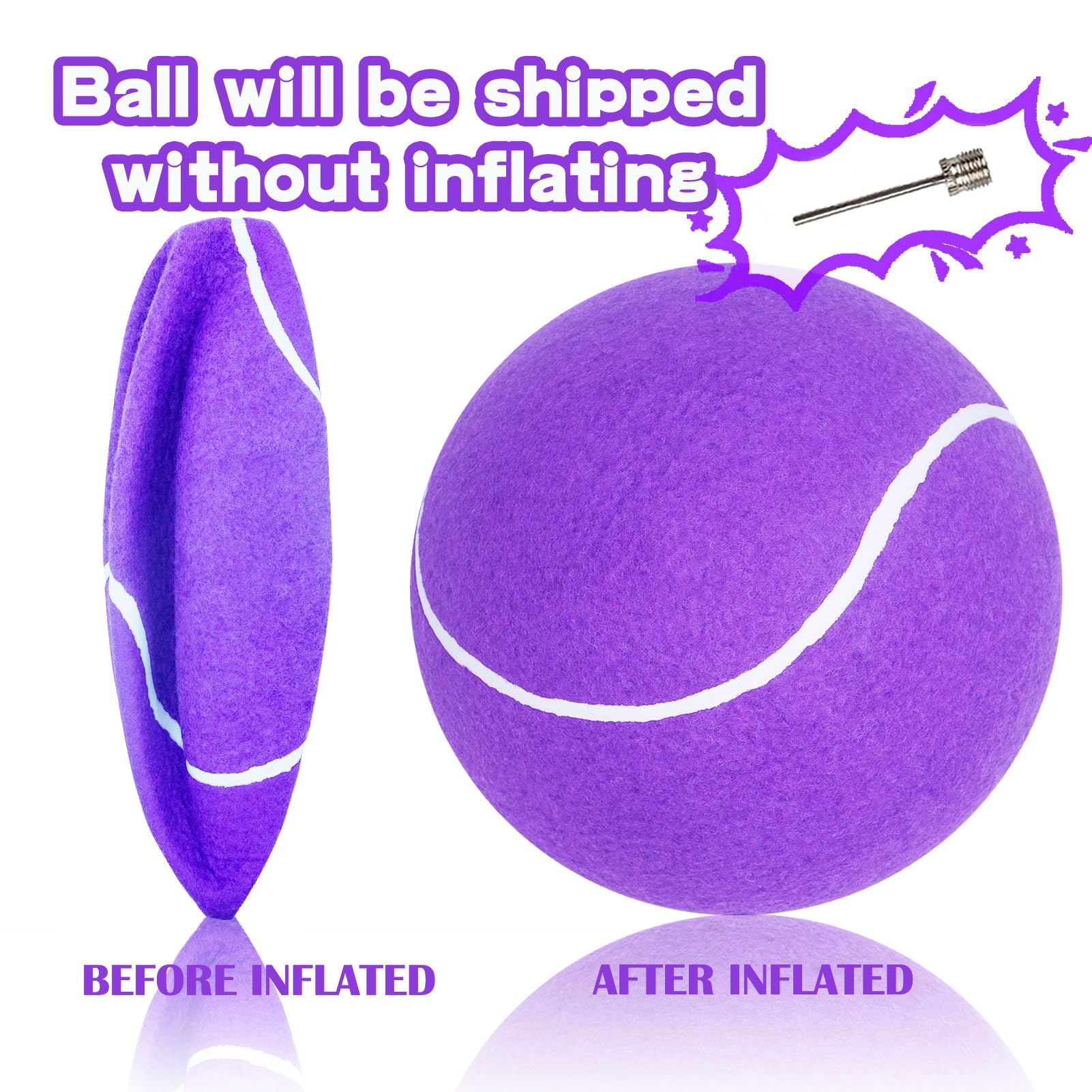 Ballon géant Banfeng pour chien en plein air, couleur violette et rebond ludique.