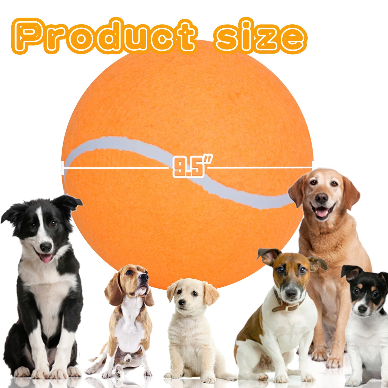 Banfeng Balle tennis chien orange brillante pour stimulation et activité