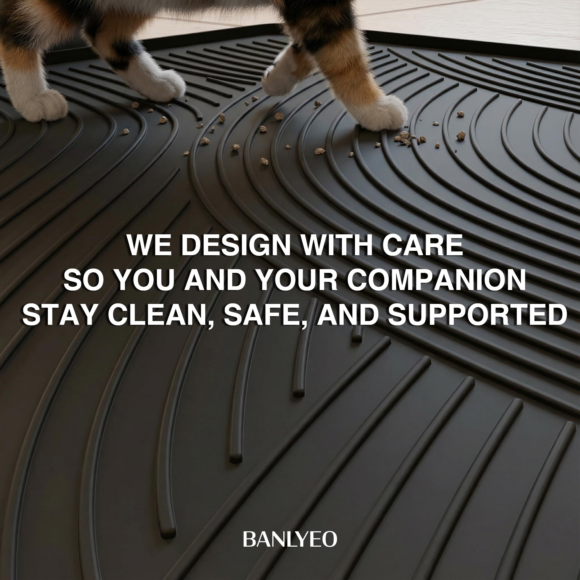 BANLYEO Tapis litière collecte litière capture efficace des particules