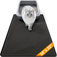 BANLYEO Tapis litière chat grand format retient les débris et facilite le nettoyage