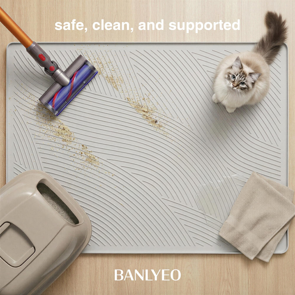 BANLYEO tapis-litiere-chat-protection-bord, protège les sols contre les déversements