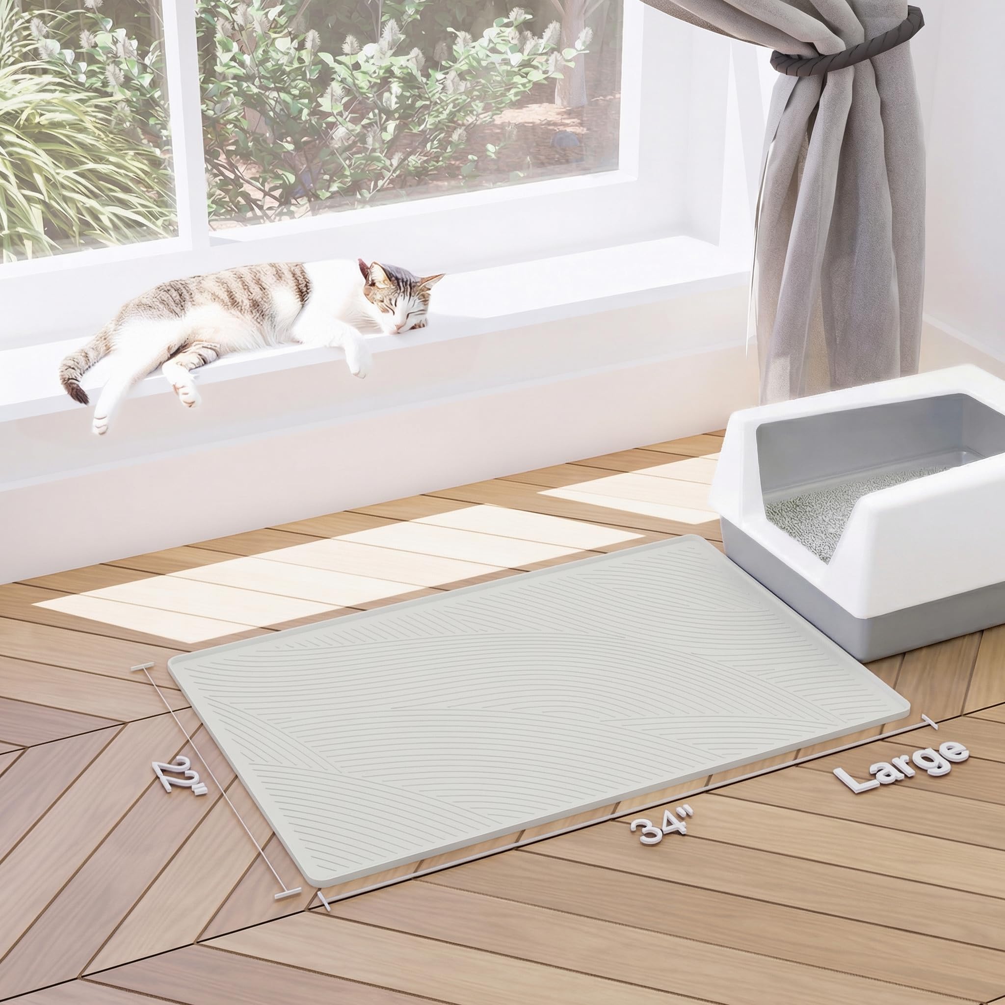BANLYEO tapis-litiere-chat-sans-bpa, matière sûre pour chats et pattes