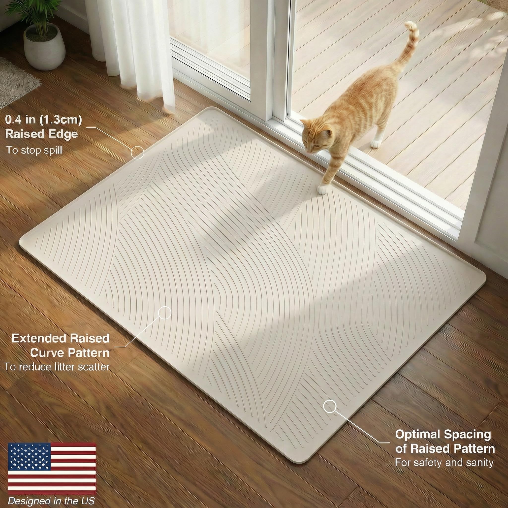 BANLYEO tapis-litiere-chat-xl-controle-eclaboussures réduit les éclaboussures autour