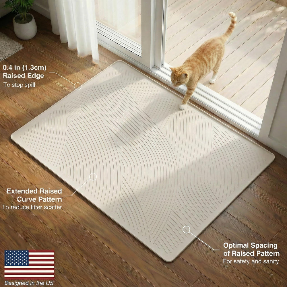 BANLYEO tapis-litiere-chat-xl-controle-eclaboussures réduit les éclaboussures autour