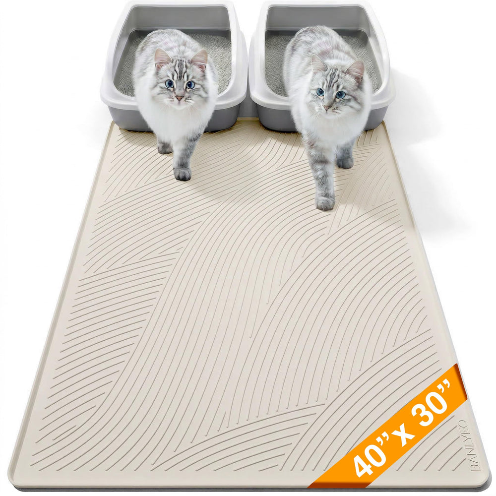 BANLYEO tapis-litiere-chat-xl-vue-generale protège les sols et s'intègre au décor