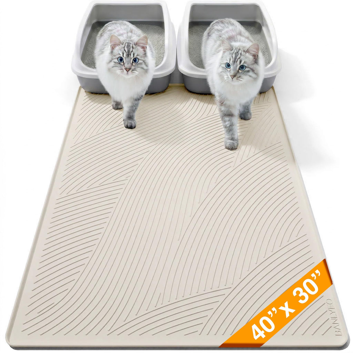 BANLYEO tapis-litiere-chat-xl-vue-generale protège les sols et s'intègre au décor
