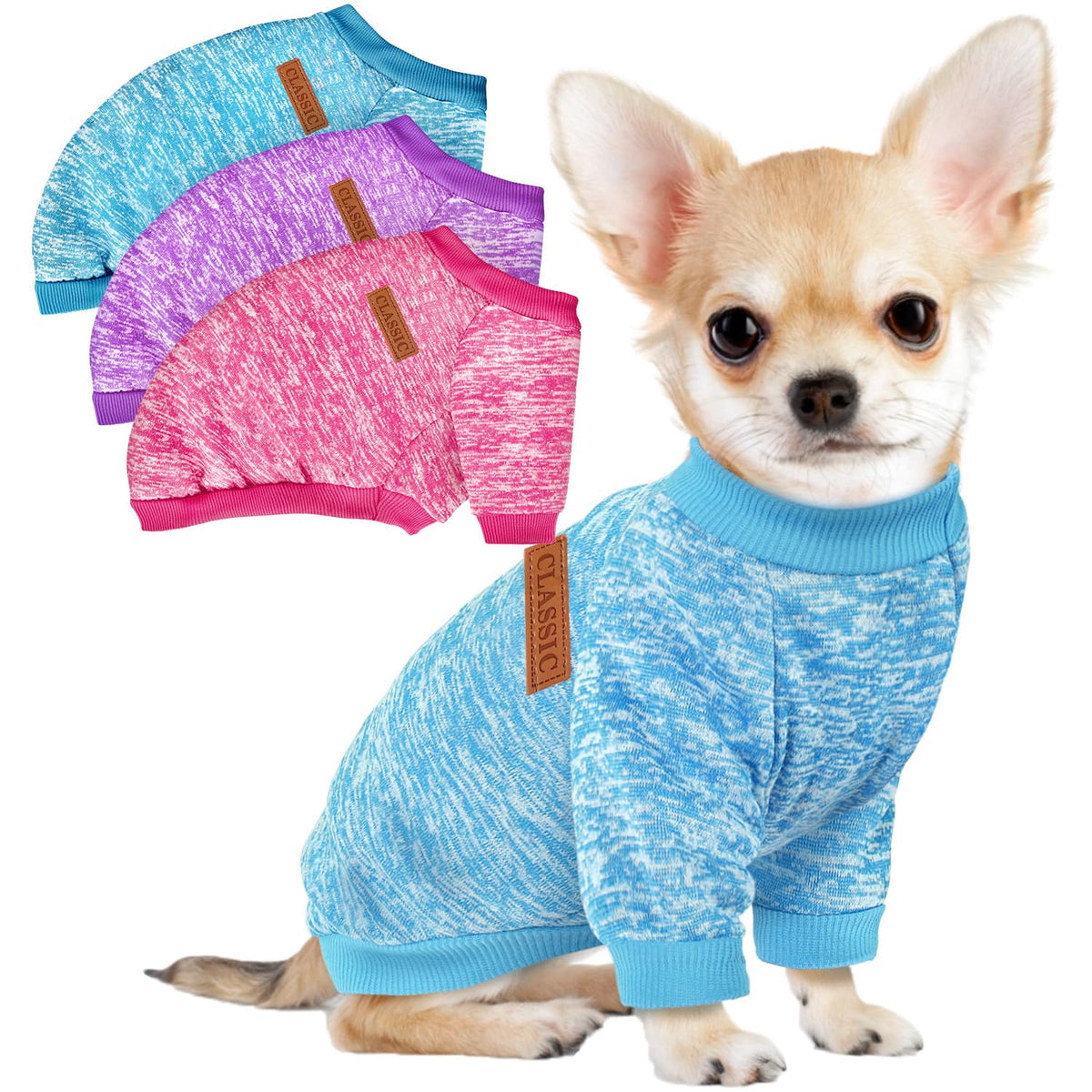 Pull BAOBICUTE pour chien rose, douceur chaude pour l'hiver.