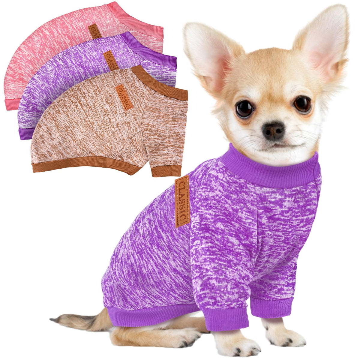 Baobicute pull-hiver-doux-petit-chien-ensemble: chaleur douce pour balades hivernales.