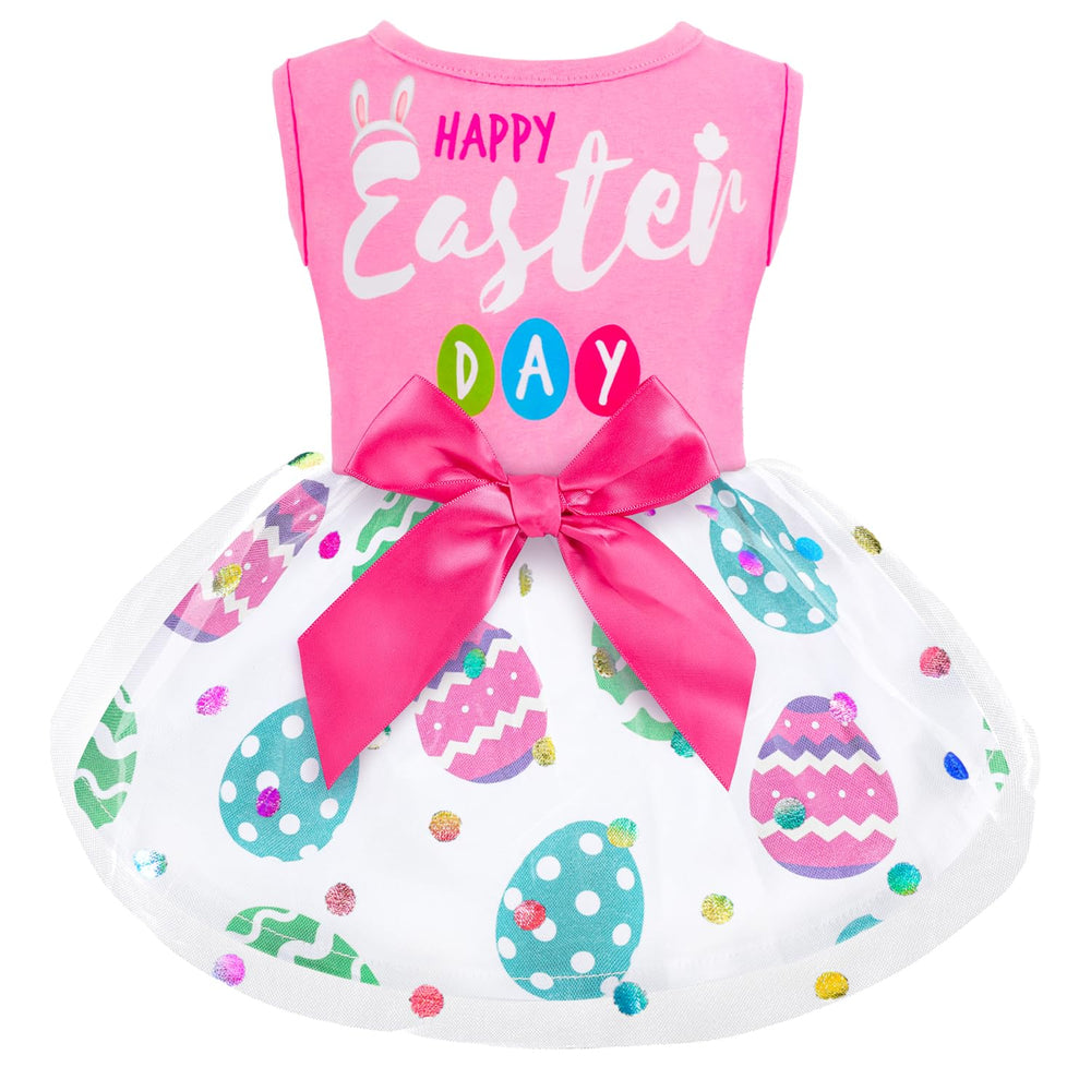 BAOBICUTE robe chien noeud tulle Pâques: parfait pour les fêtes et séances photo.