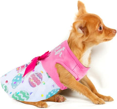 Impression œufs et lapin sur robe BAOBICUTE – look festif pour photos.