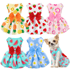 BAOBICUTE robe d'été fleurie ananas pour petite chienne, confort durable et léger.
