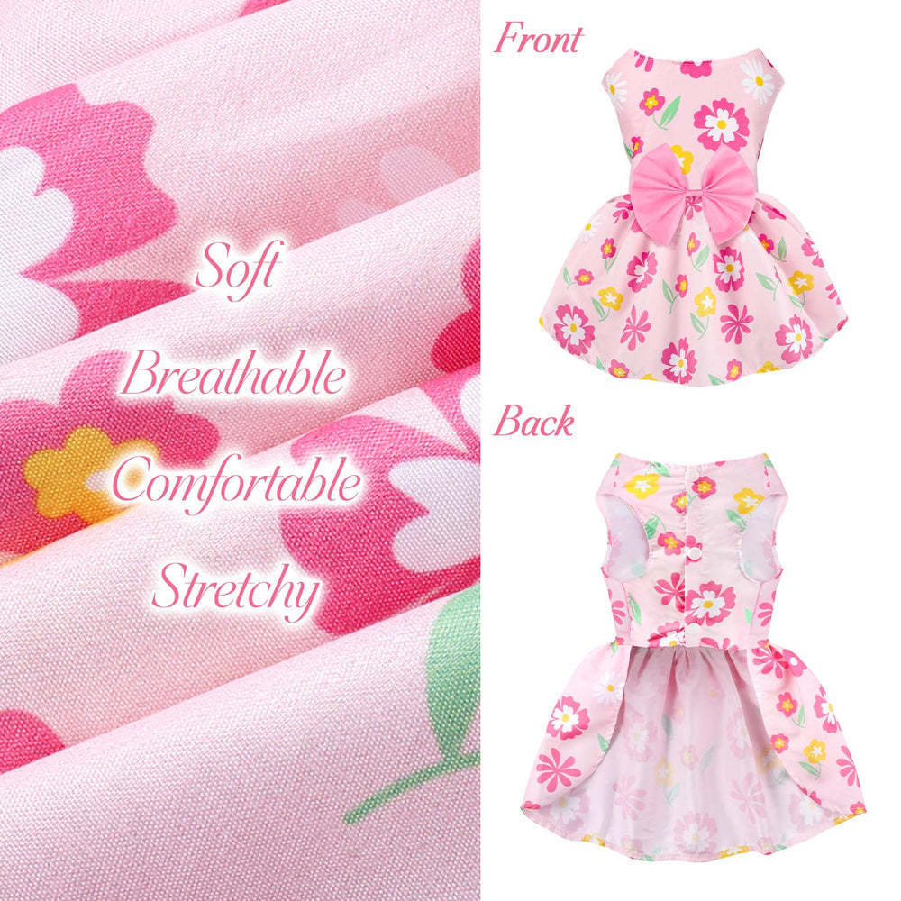 Baobicute vêtement chien petit floral, facile à enfiler et porter au quotidien.