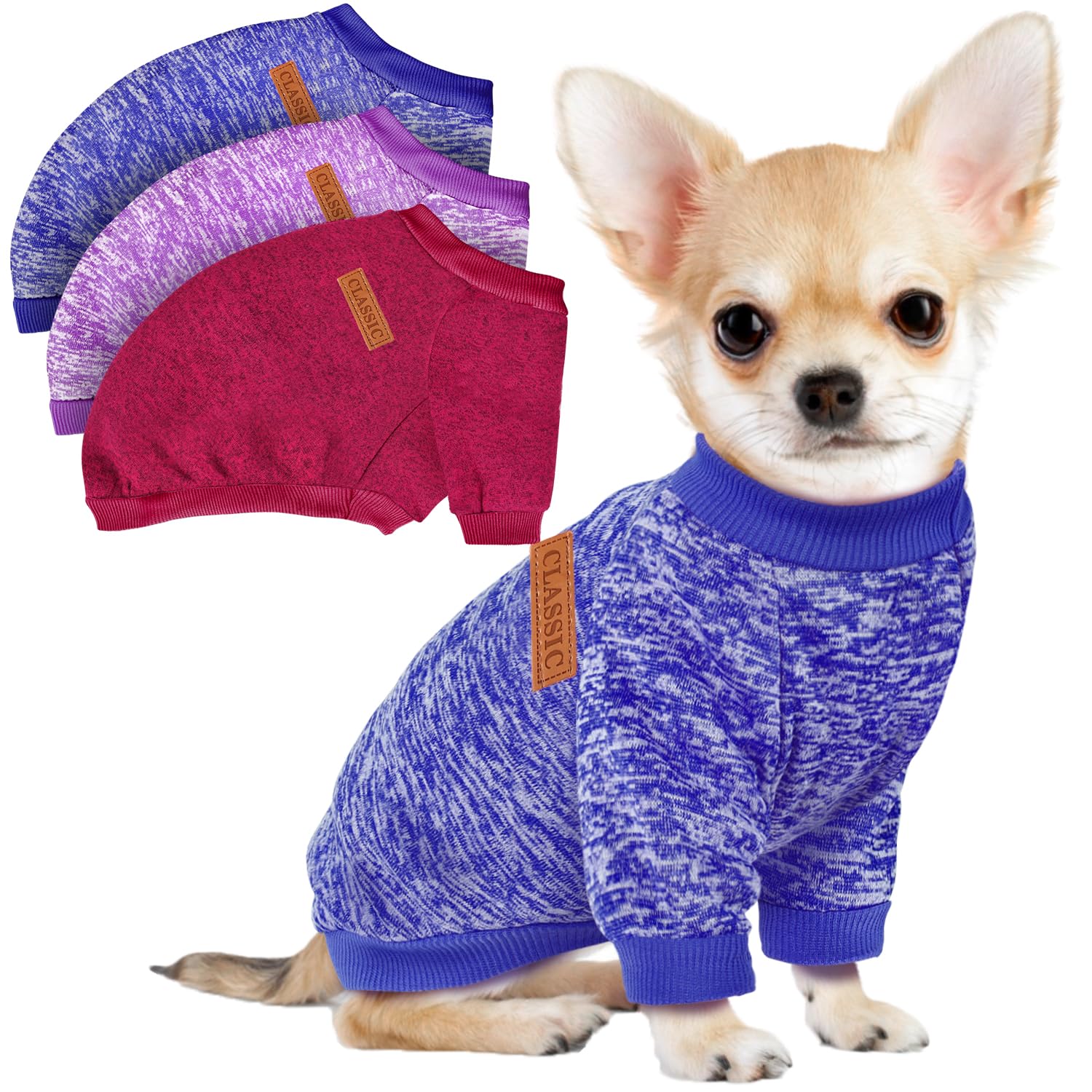 Baobicute: trois pulls pour petits chiens douillets, parfaits pour les promenades.