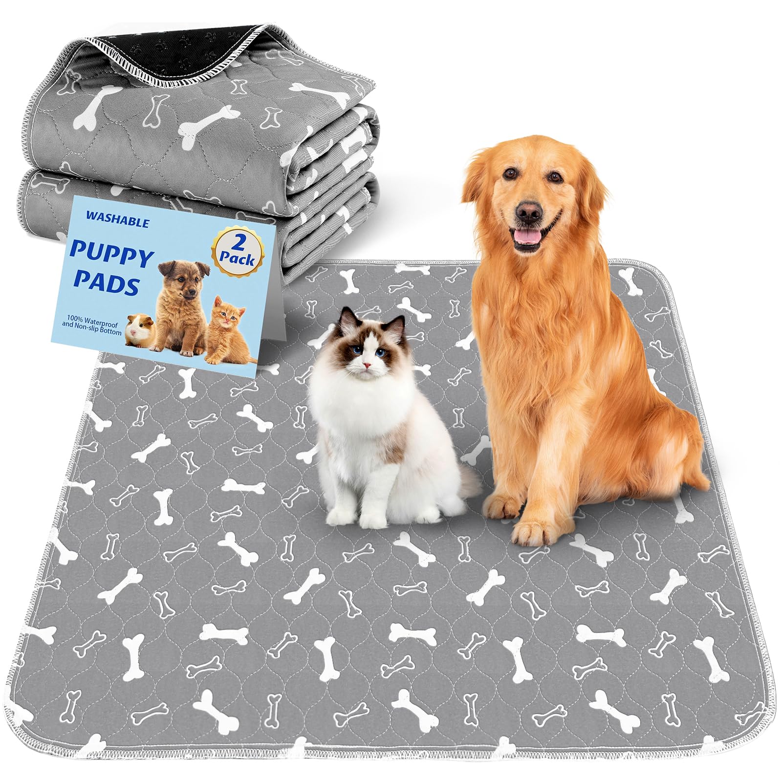 Baodan tapis-pipi-chien-gris-36x48 : matelas réutilisable protégeant sols et moquettes du pipi.