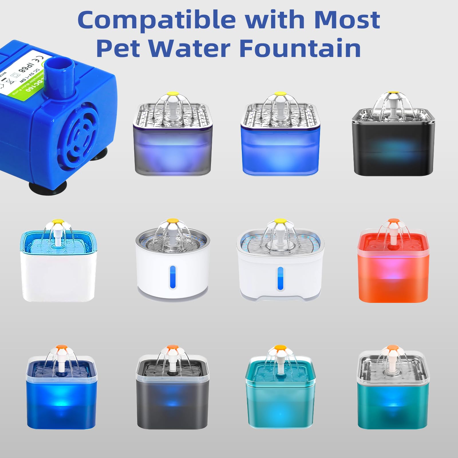 Baofum DR-DC160 pompe pour fontaine en céramique, compatible avec divers modèles.