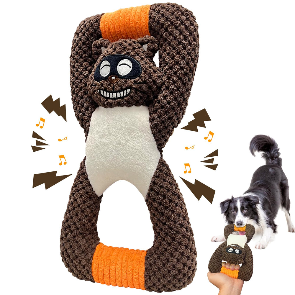 Jouet peluche indestructible BAPSOUZU raton : tir à la corde et stimulation mentale