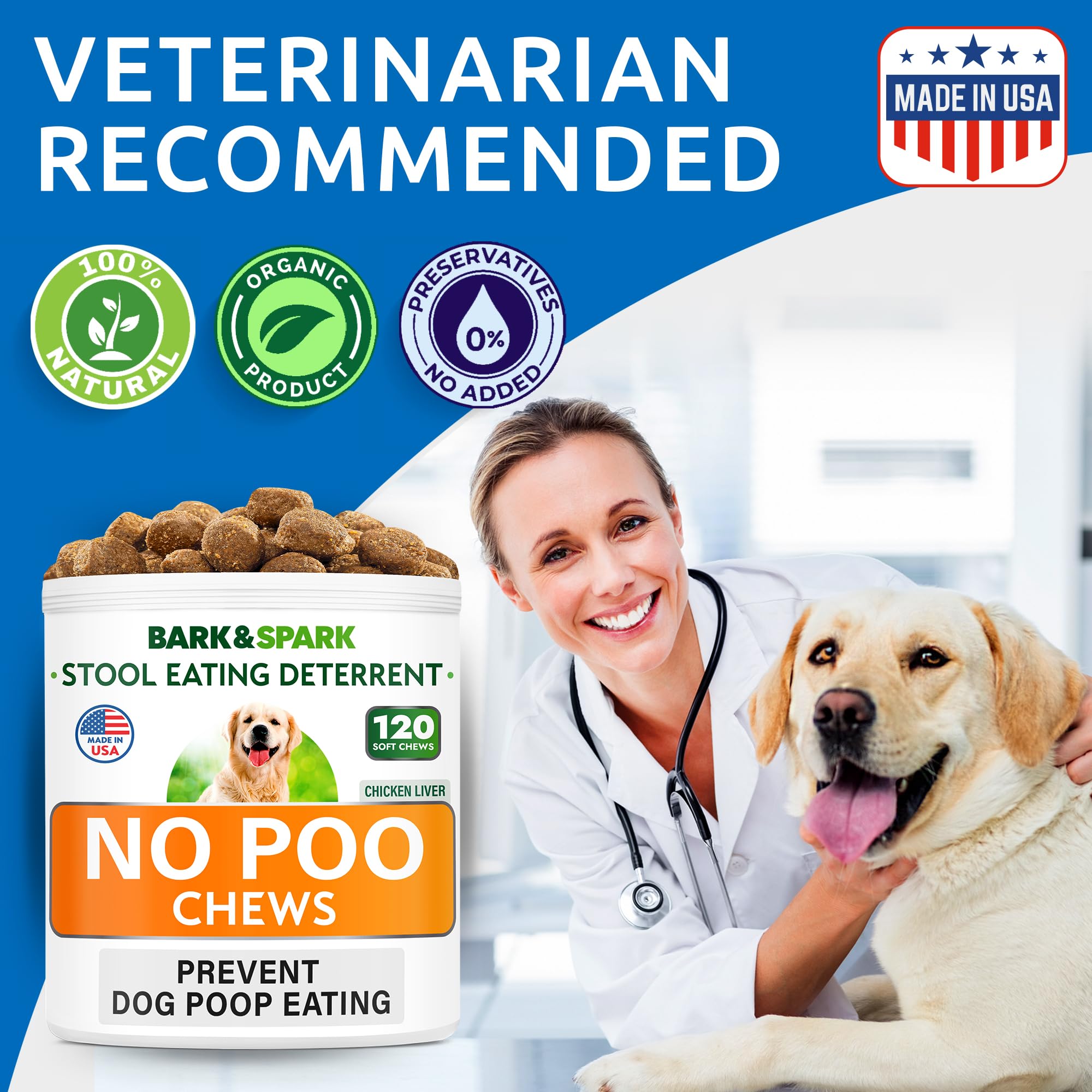 BARK&SPARK No Poo, fabriqué aux États‑Unis à partir d’ingrédients de qualité.