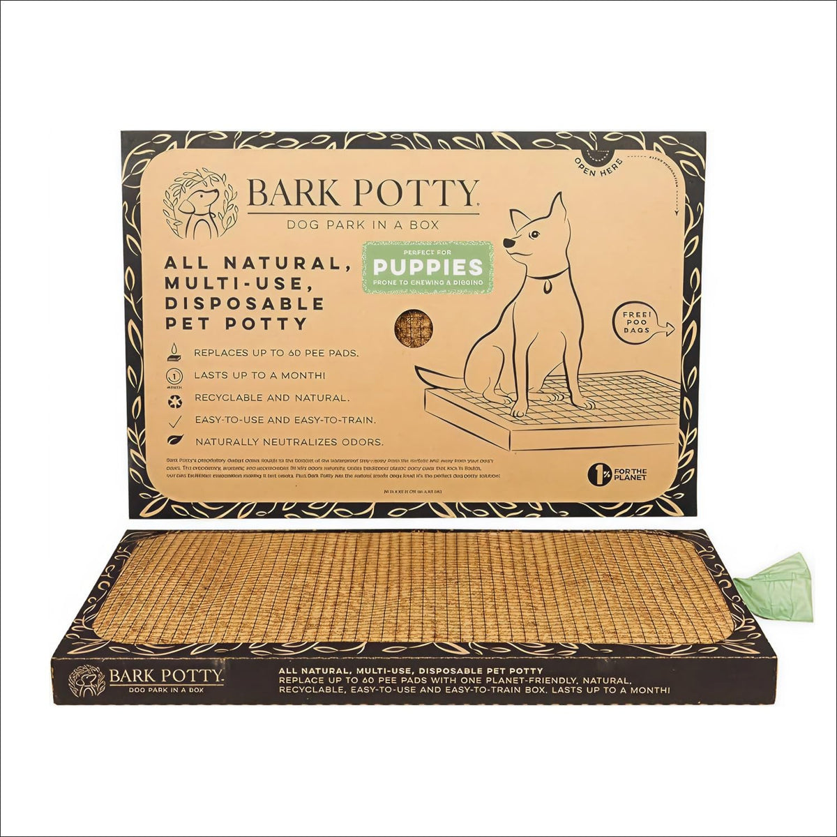 Bark Potty chiot en dentition, apprentissage intérieur facilité.