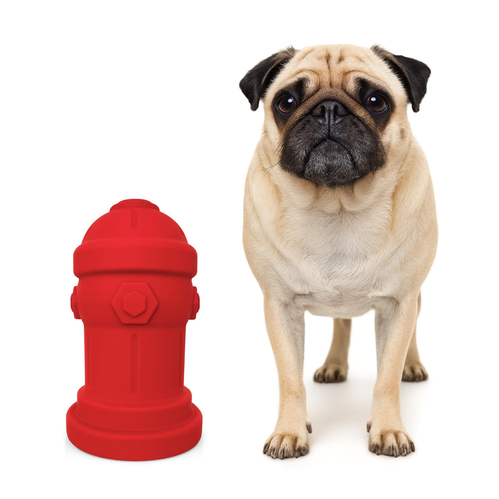 Bark Potty hydrante canin en silicone rouge, parfait pour petits chiens, 4x7.
