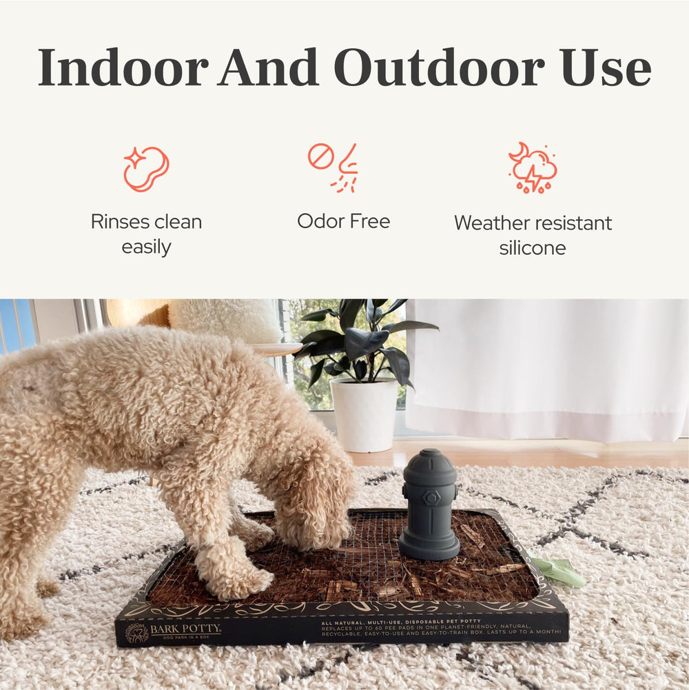 Bark Potty nettoyage-silicone-petit-chien-gris: surface non poreuse et entretien rapide.
