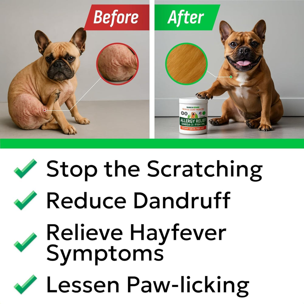 BARK&SPARK prise facile gommes allergie chien pour routine quotidienne.