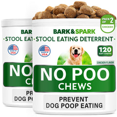 Bark&Spark No Poo Treats en bouteille, soutien digestion et haleine plus fraîche.