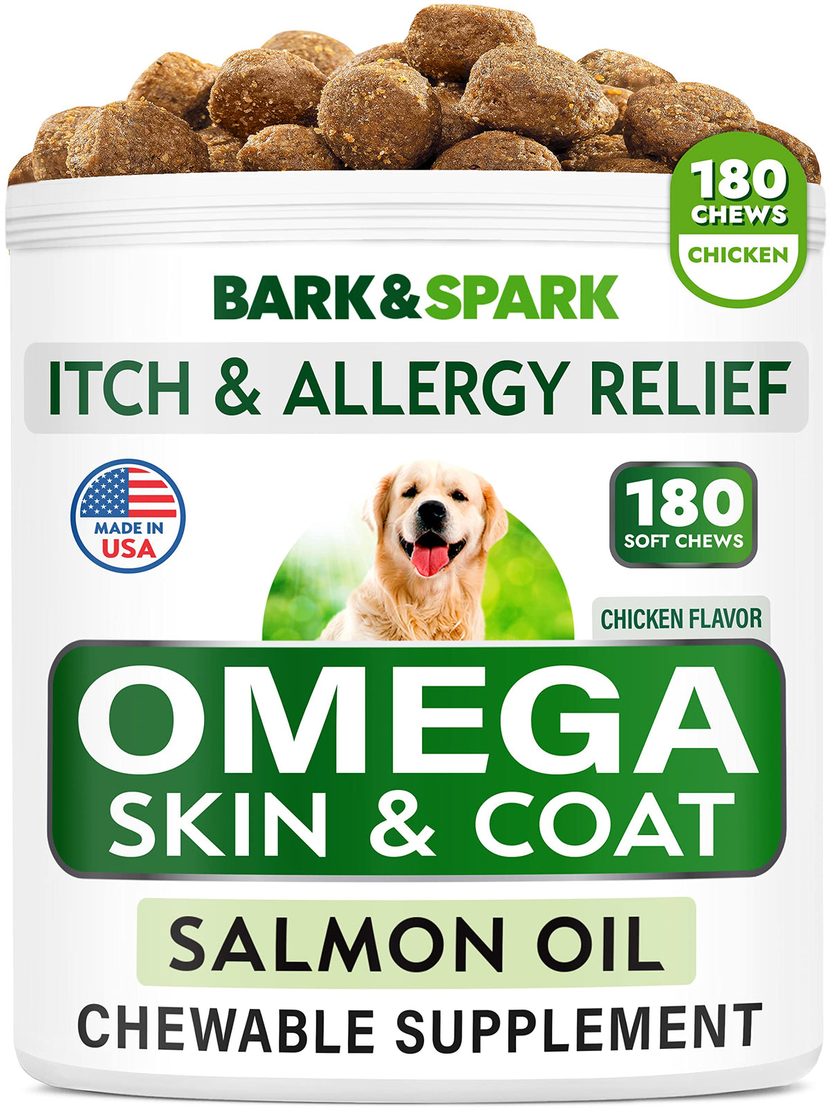 BARK&SPARK Omega 3 bouchée saumon : goût agréable et pelage plus brillant.