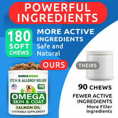 BARK&SPARK Omega3 fabriqué aux États‑Unis, ingrédients de qualité humaine.