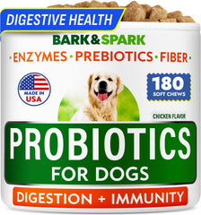 BARK&SPARK Probiotiques chien pack 180 comprimés pour soutien digestion