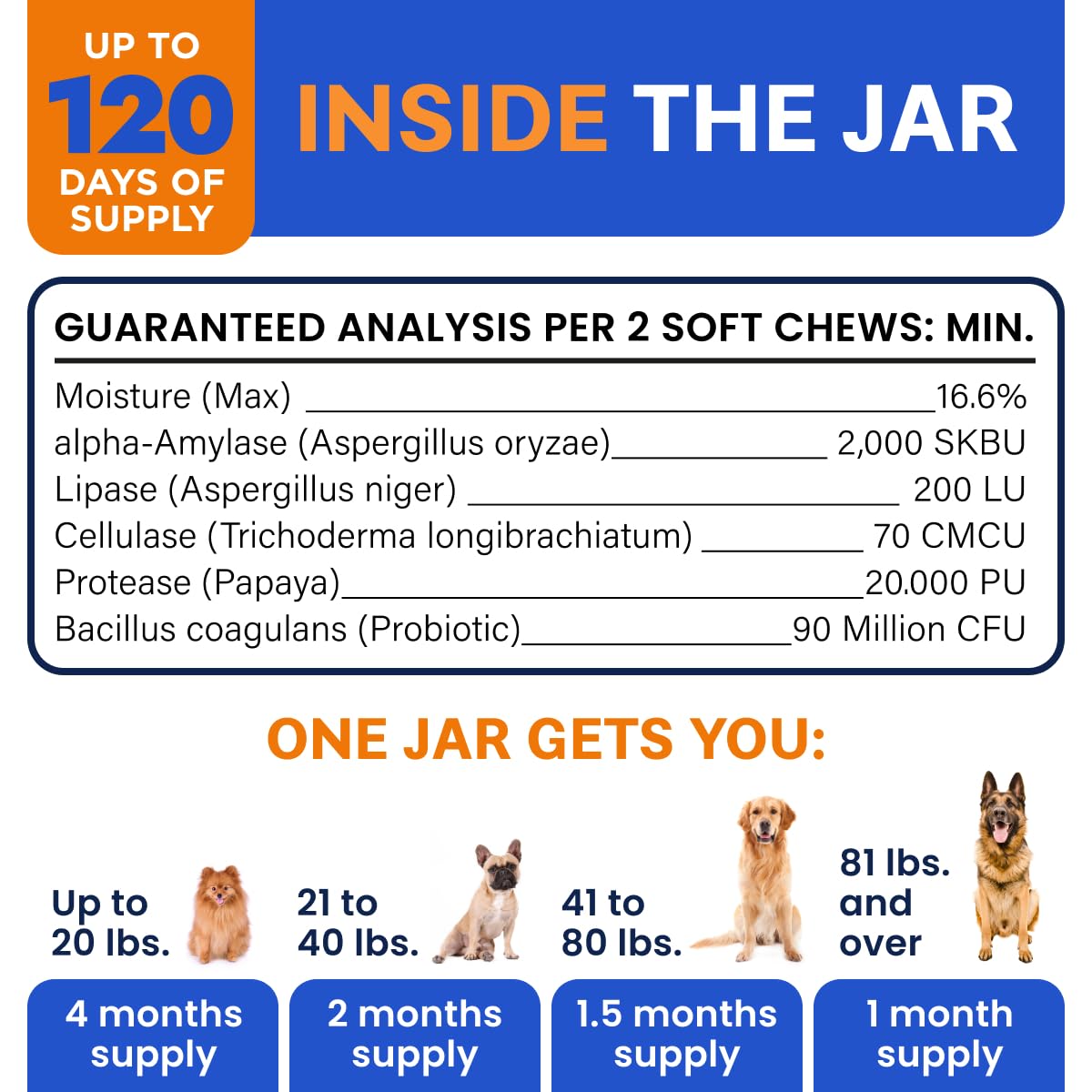 BARK&SPARK Probiotiques Chiens – friandise pratique à donner quotidiennement.