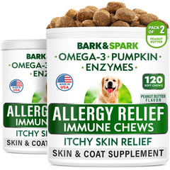 BARK&SPARK friandises anti-allergies pour chien – démangeaisons potentiellement réduites et peau saine.