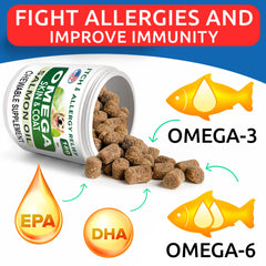 Friandises Omega 3 Bark&SPARK pour chien favorisant peau saine.