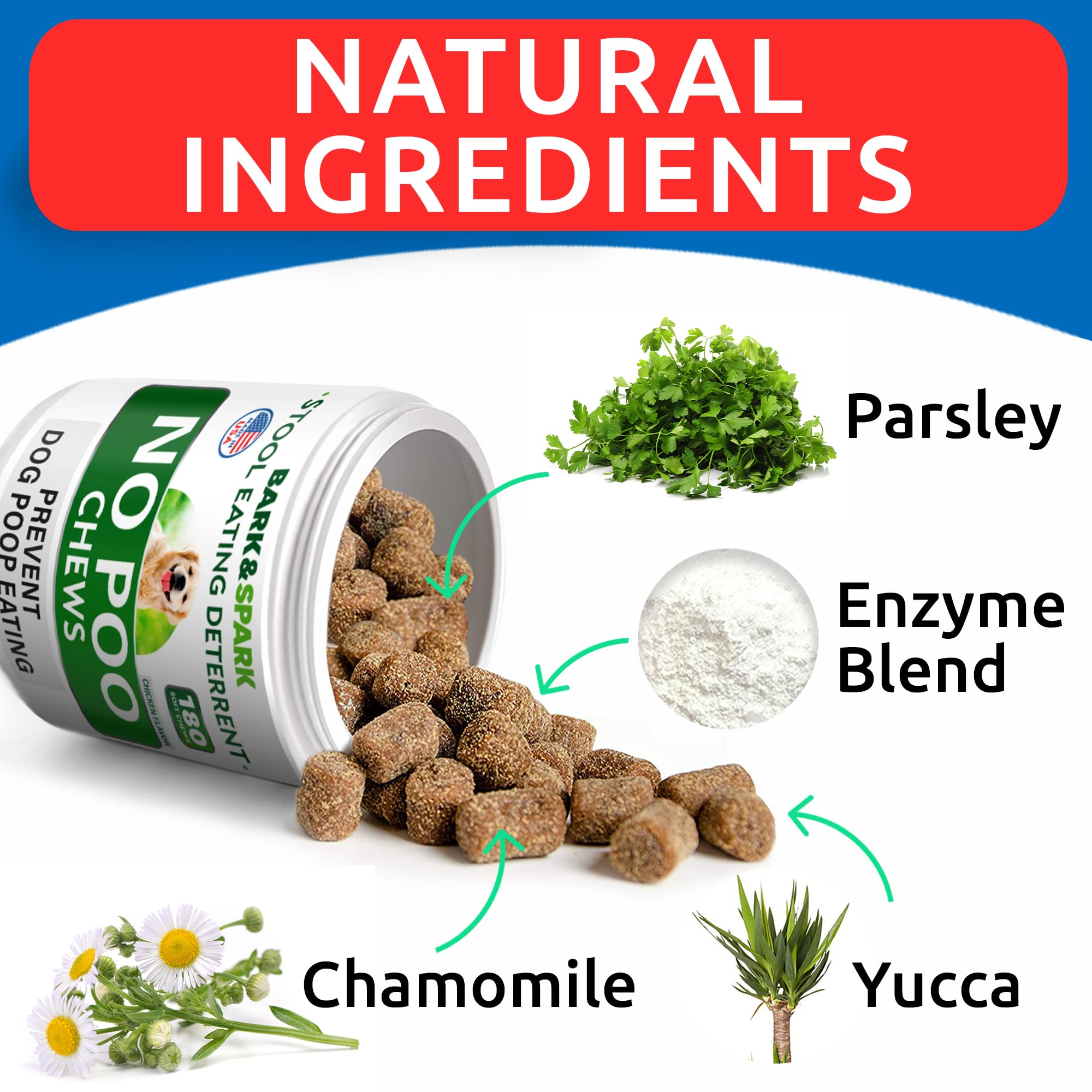 BARK&SPARK formule vétérinaire anti-coprophagie, naturelle et sûre pour chiens.