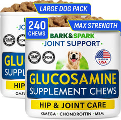 BARK&SPARK glucosamine-chondroitine friandises bacon pour articulations chiens