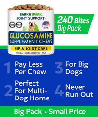 BARK&SPARK soutien articulations chien grandes races friandises bacon