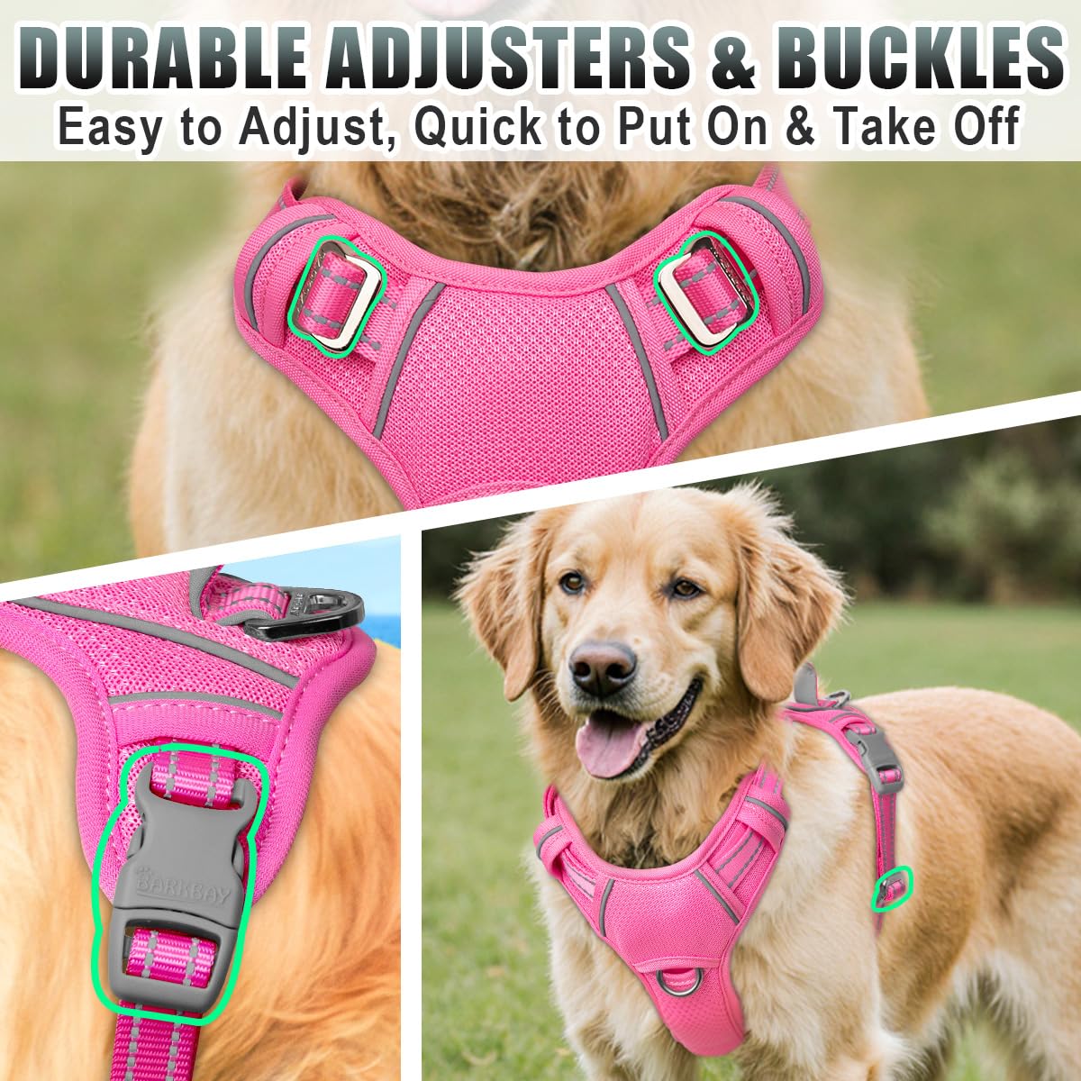BARKBAY ajustement 4 points en rose pour un fit personnalisé