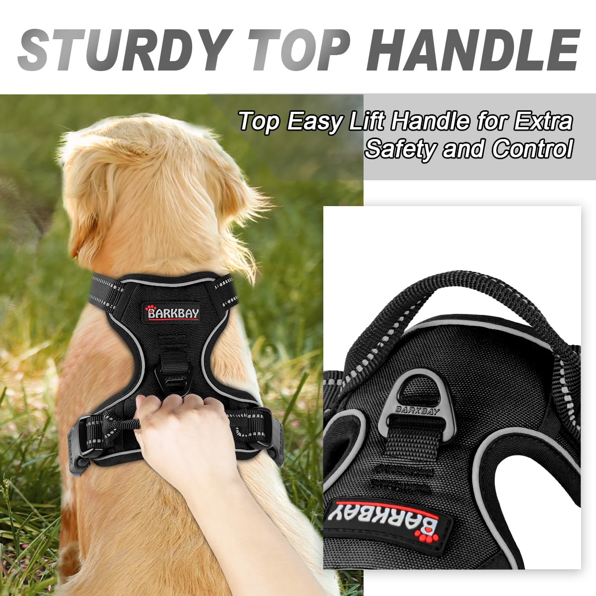BARKBAY harnais quatre points d'ajustement pour un ajustement personnalisé.