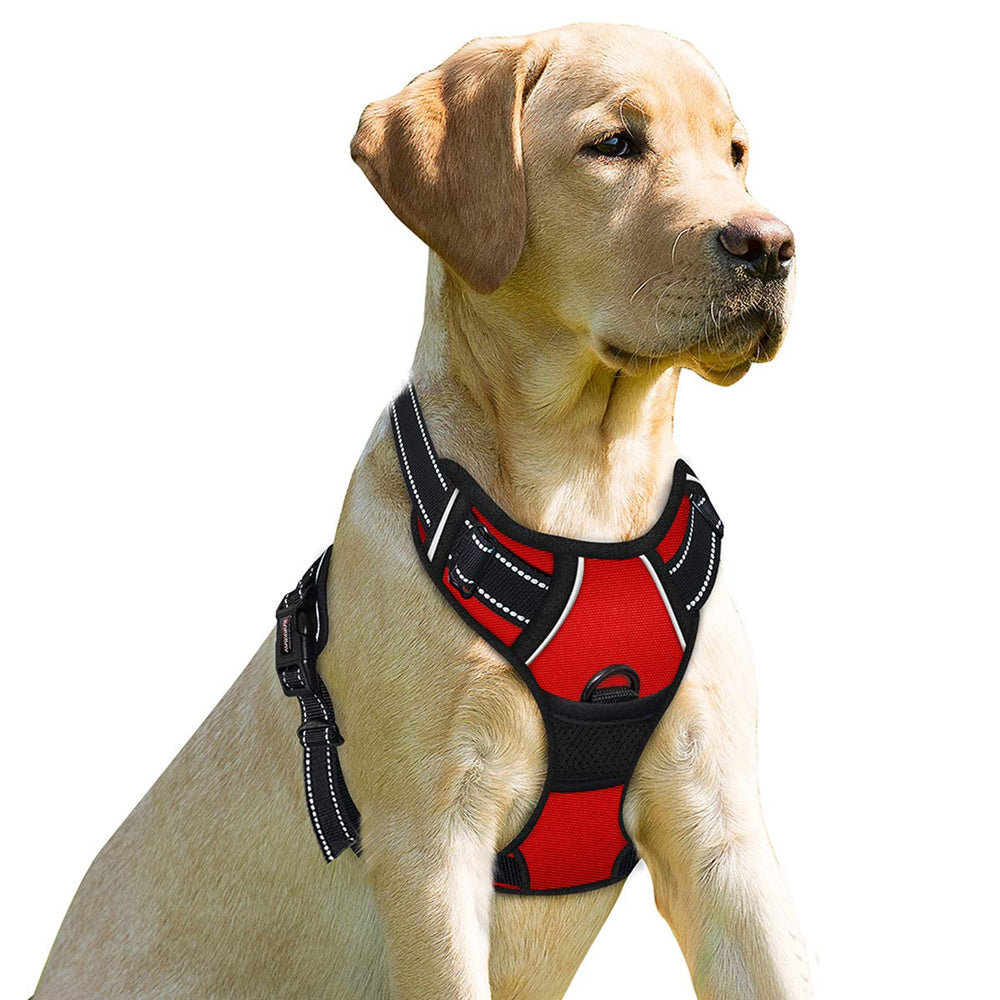 Harnais BarkBay clip avant anti-pull rouge XL pour un contrôle facilité.