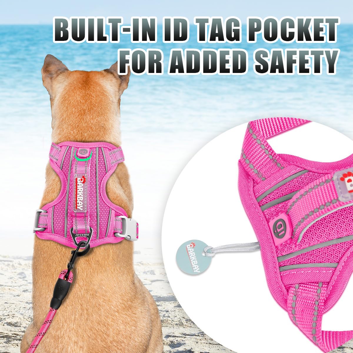 BARKBAY clip avant en rose facile à enclencher