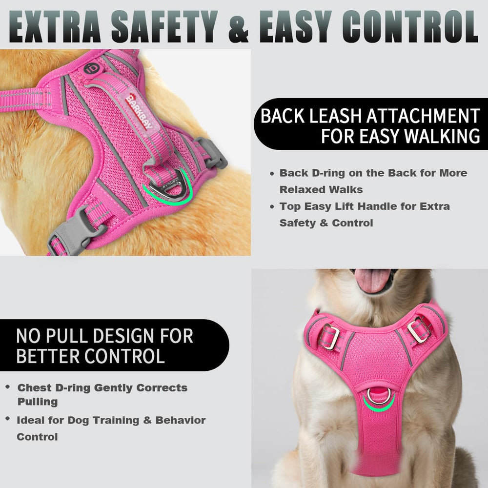 BARKBAY poignee de controle en rose pour guider sans traction